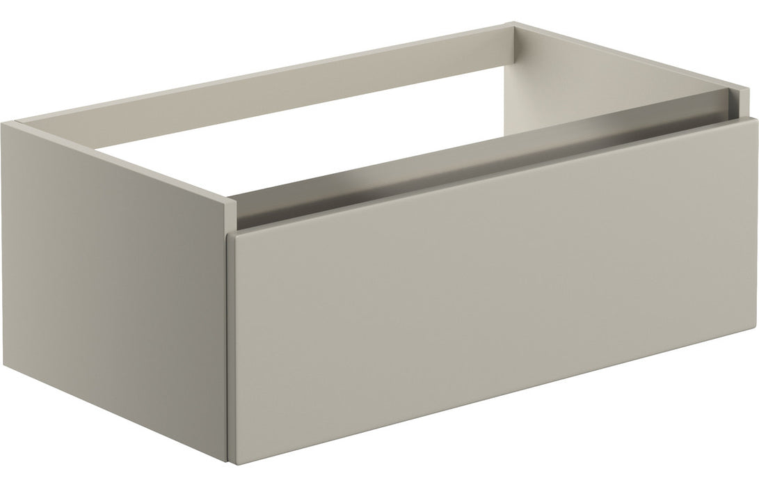 Milano 800mm 1 Drawer Wall Hung Basin Unit (No Top) - Matt Latte