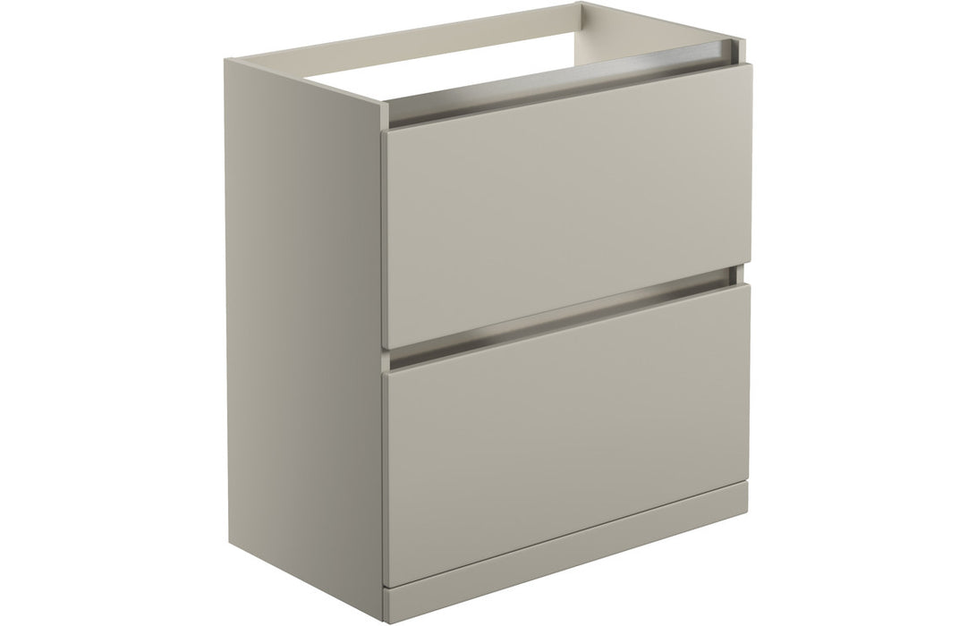 Milano 800mm 2 Drawer Floor Standing Basin Unit (No Top) - Matt Latte