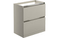 Milano 800mm 2 Drawer Floor Standing Basin Unit (No Top) - Matt Latte