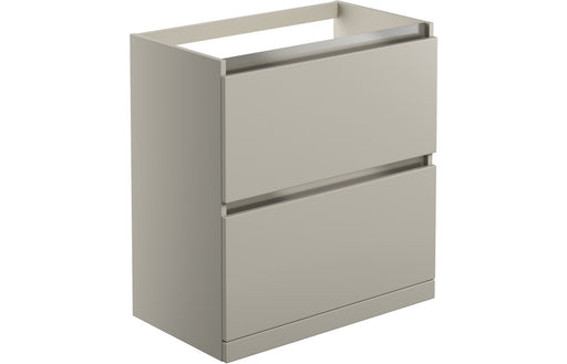 Milano 800mm 2 Drawer Floor Standing Basin Unit (No Top) - Matt Latte