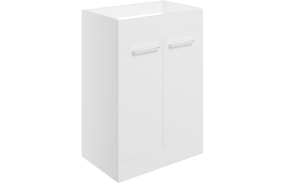 Pulse 590mm Floor Standing 2 Door Basin Unit (No Top) - White Gloss