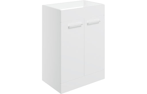 Pulse 590mm Floor Standing 2 Door Basin Unit (No Top) - White Gloss