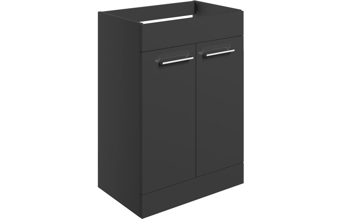 Pulse 590mm Floor Standing 2 Door Basin Unit (No Top) - Anthracite Gloss