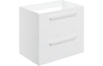 Pulse 590mm Wall Hung 2 Drawer Basin Unit (No Top) - White Gloss