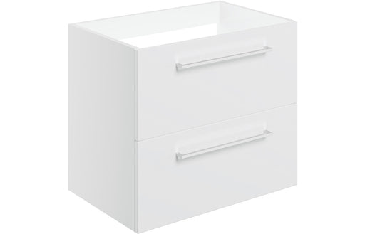 Pulse 590mm Wall Hung 2 Drawer Basin Unit (No Top) - White Gloss