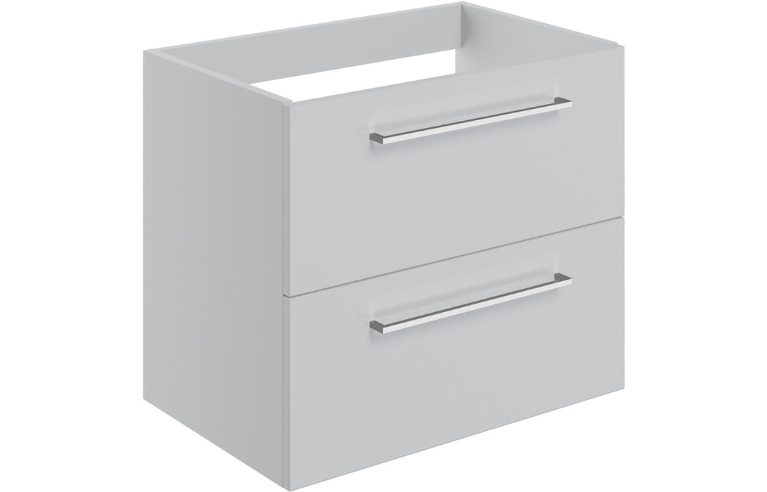 Pulse 590mm Wall Hung 2 Drawer Basin Unit (No Top) - Grey Gloss