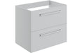Pulse 590mm Wall Hung 2 Drawer Basin Unit (No Top) - Grey Gloss