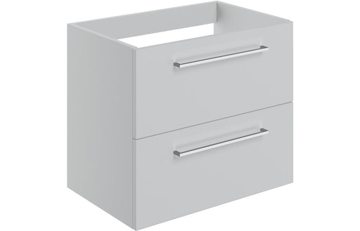 Pulse 590mm Wall Hung 2 Drawer Basin Unit (No Top) - Grey Gloss