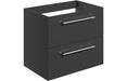 Pulse 590mm Wall Hung 2 Drawer Basin Unit (No Top) - Anthracite Gloss