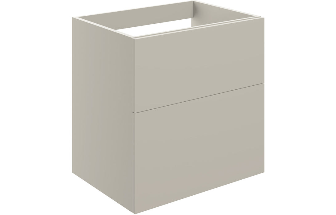 Accent 590mm Wall Hung 2 Drawer Basin Unit (No Top) - Matt Latte