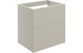 Accent 590mm Wall Hung 2 Drawer Basin Unit (No Top) - Matt Latte