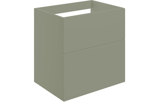 Accent 590mm Wall Hung 2 Drawer Basin Unit (No Top) - Matt Olive Green