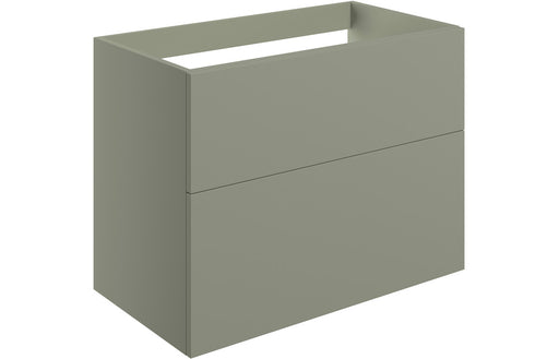 Accent 790mm Wall Hung 2 Drawer Basin Unit (No Top) - Matt Olive Green