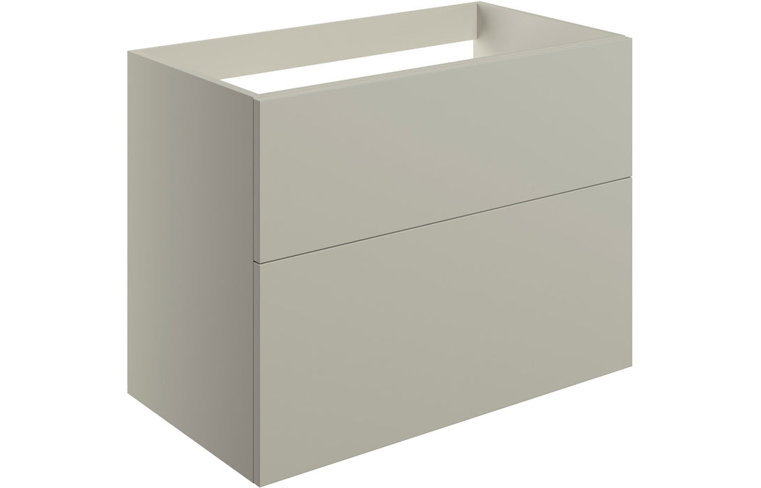 Accent 790mm Wall Hung 2 Drawer Basin Unit (No Top) - Matt Latte