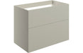 Accent 790mm Wall Hung 2 Drawer Basin Unit (No Top) - Matt Latte