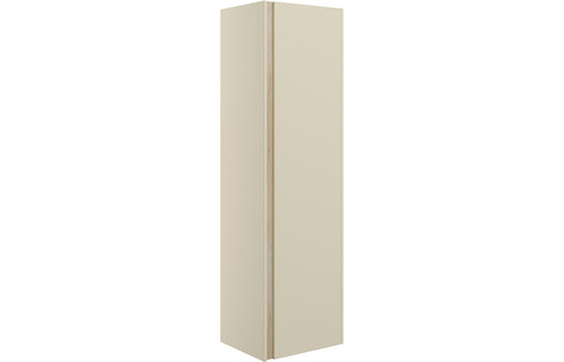 Dualis 350mm Wall Hung 1 Door Tall Unit - Matt Cotton & Oak Effect