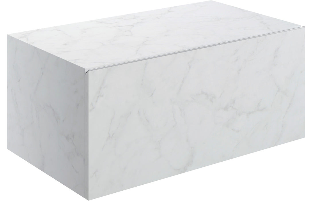 Origin 800mm Wall Hung Storage Drawer - White Marble