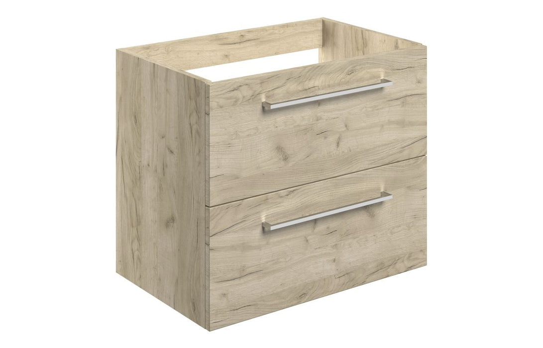 Pulse 590mm Wall Hung 2 Drawer Basin Unit (No Top) - Oak