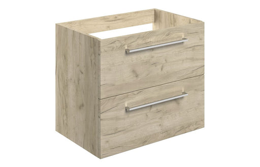 Pulse 590mm Wall Hung 2 Drawer Basin Unit (No Top) - Oak