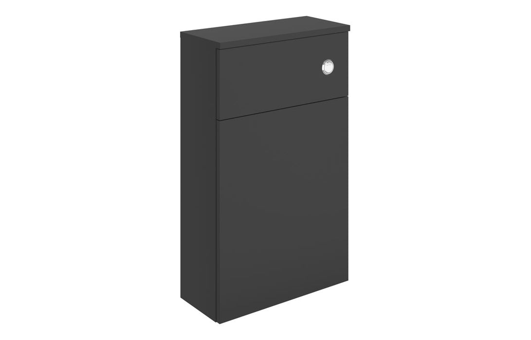 Dualis 500mm WC Unit - Matt Black & Glass