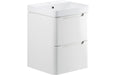 Lavena 500mm 2 Drawer Wall Hung Cloakroom Basin Unit - White Gloss