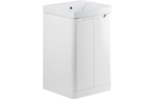 Lavena 500mm 2 Door Floor Standing Cloakroom Basin Unit - White Gloss
