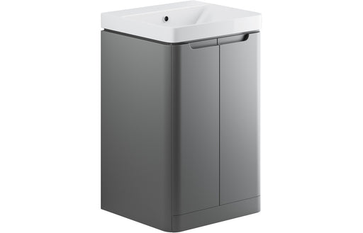Lavena 500mm 2 Door Floor Standing Cloakroom Basin Unit - Matt Grey