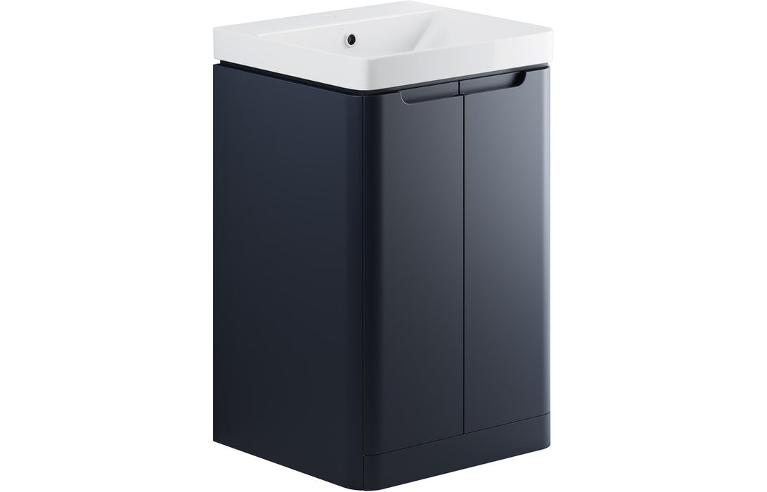 Lavena 500mm 2 Door Floor Standing Cloakroom Basin Unit - Matt Indigo