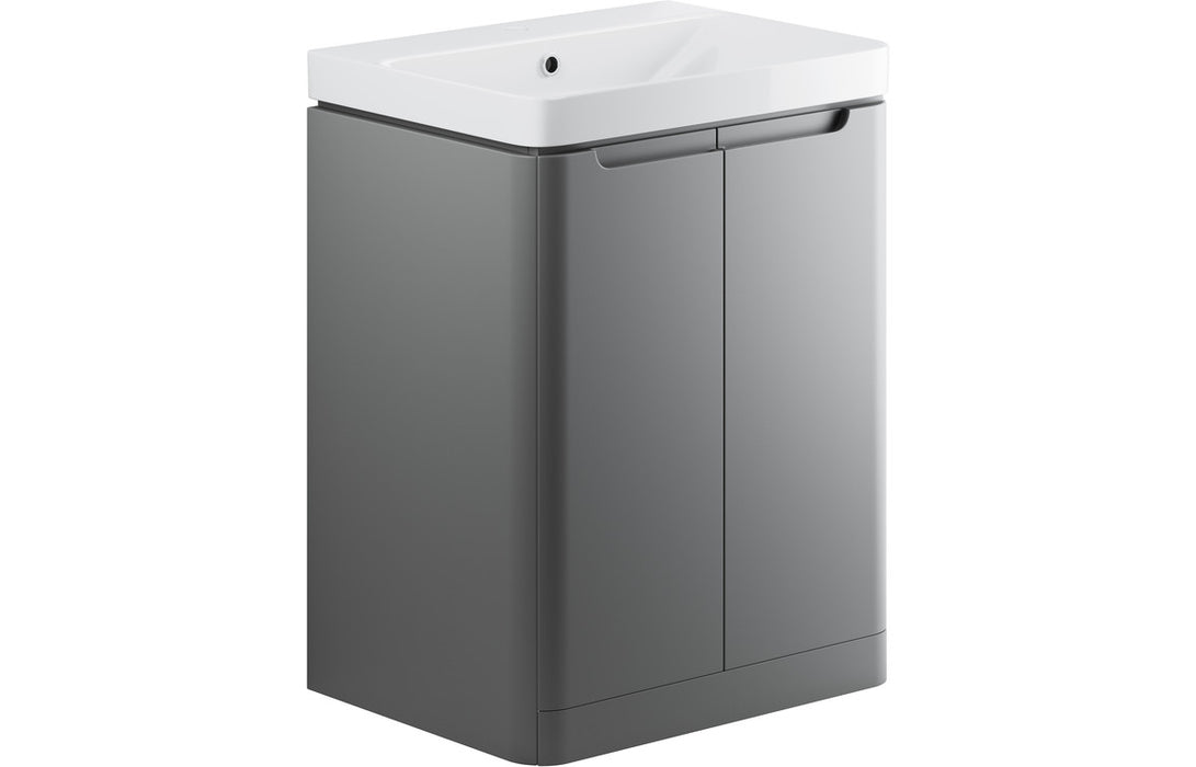 Lavena 605mm 2 Door Floor Standing Basin Unit - Matt Grey
