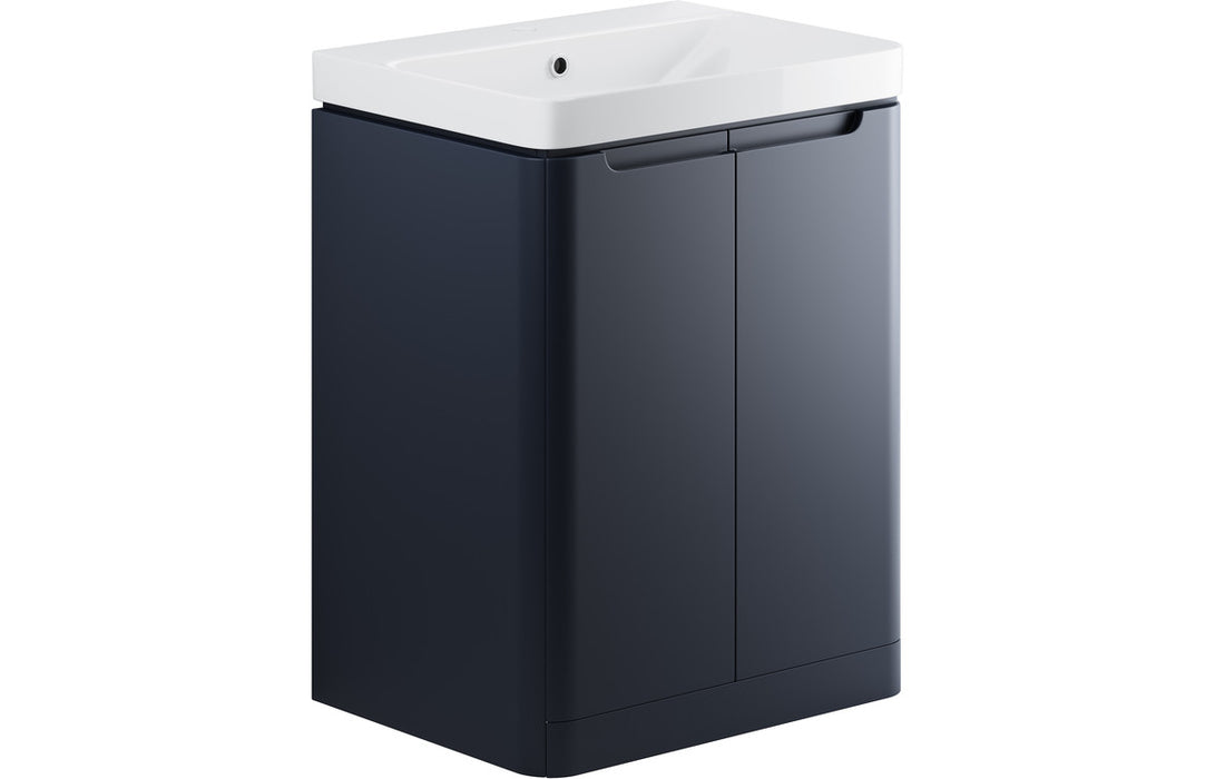 Lavena 605mm 2 Door Floor Standing Basin Unit - Matt Indigo