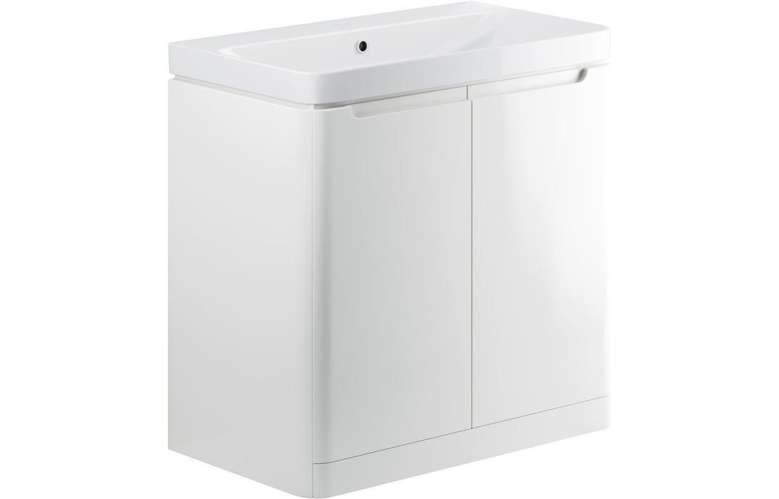 Lavena 805mm 2 Door Floor Standing Basin Unit - White Gloss