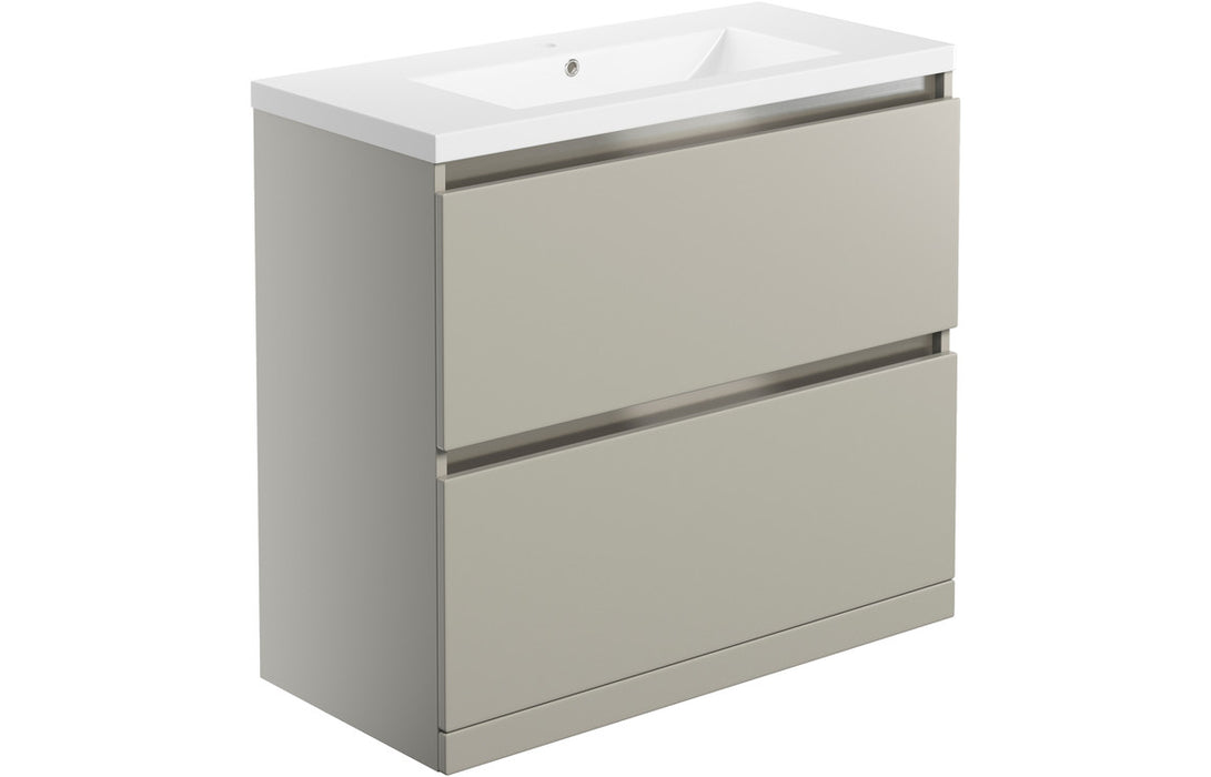 Milano 815mm 2 Drawer Floor Standing Basin Unit Inc. Basin - Matt Latte