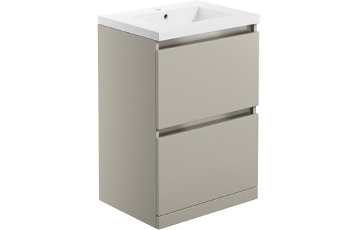 Milano 615mm 2 Drawer Floor Standing Basin Unit Inc. Basin - Matt Latte