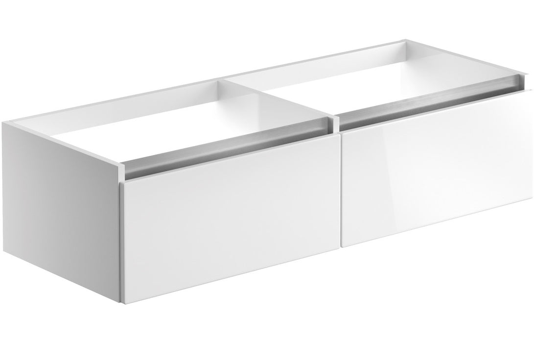 Milano 1200mm Wall Hung Basin Unit Run (No Top) - White Gloss