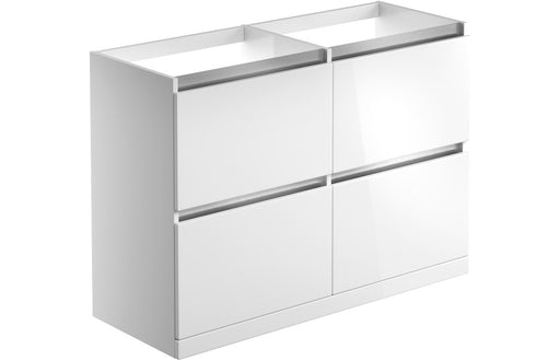 Milano 1200mm Floor Standing Basin Unit Run (No Top) - White Gloss
