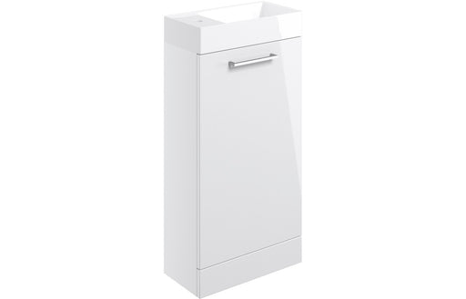 Pulse 410mm Floor Standing 1 Door Basin Unit & 1TH Basin - White Gloss