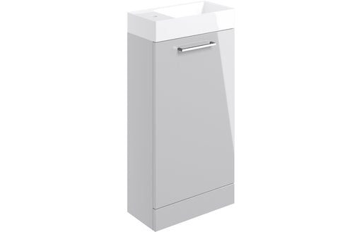 Pulse 410mm Floor Standing 1 Door Basin Unit & 1TH Basin - Grey Gloss