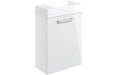 Pulse 410mm Wall Hung 1 Door Basin Unit & 1TH Basin - White Gloss