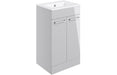 Pulse 510mm Floor Standing 2 Door Basin Unit & 1TH Thin Edge Basin - Grey Gloss