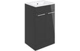 Pulse 510mm Floor Standing 2 Door Basin Unit & 1TH Thin Edge Basin - Anthracite Gloss
