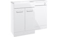 Verona 1000mm F/S L-Shape Pack & Basin - White Gloss