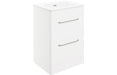 Deco 610mm 2 Drawer Floor Unit & Basin - White Gloss
