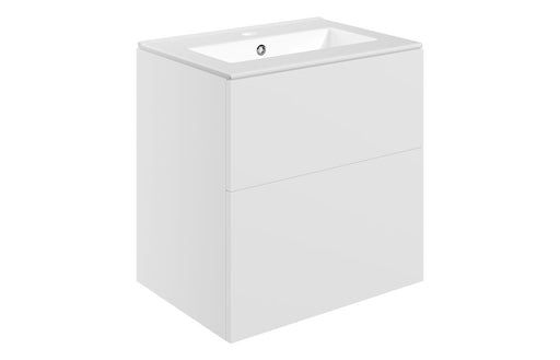 Accent 610mm Wall Hung 2 Drawer Basin Unit & Basin - Matt White