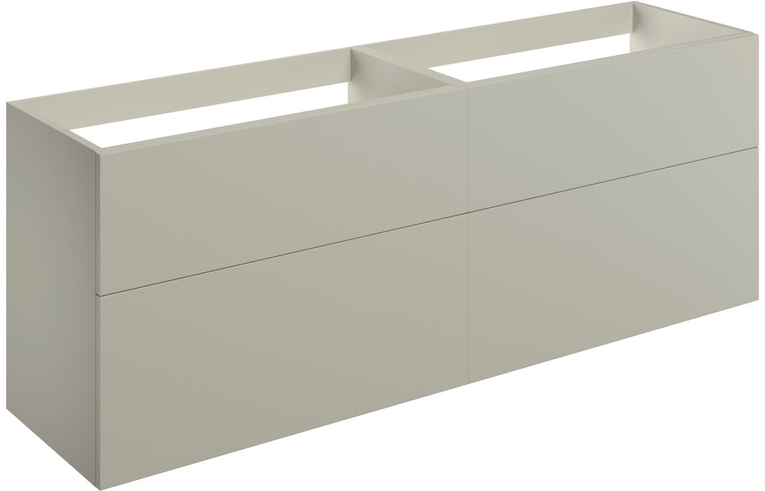 Accent 1180mm Wall Hung 4 Drawer Basin Unit (No Top) - Matt Latte