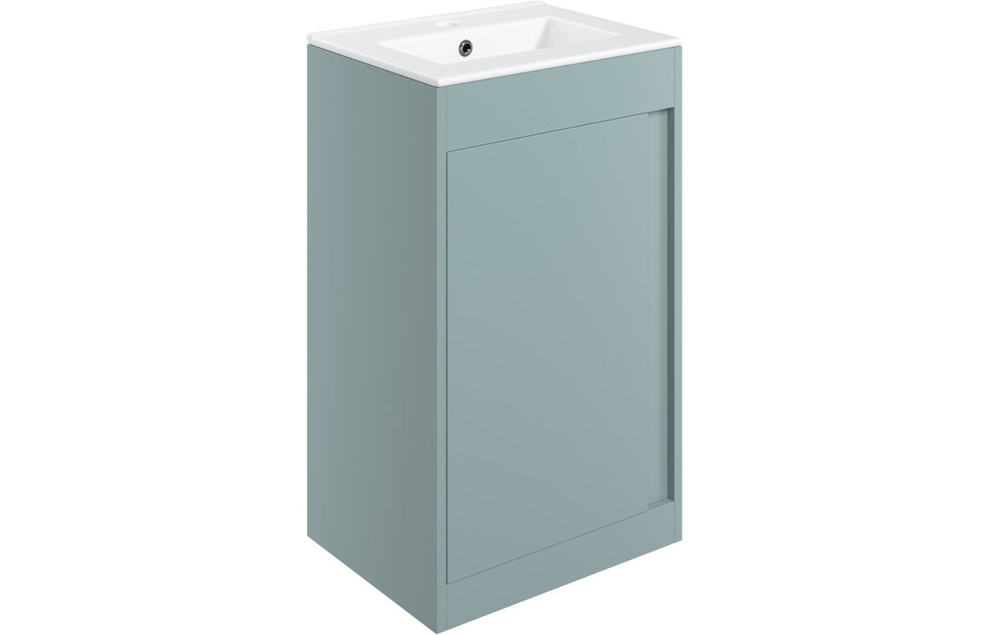 Terra 510mm Floor Standing Unit Inc. Basin - Matt Sea Green
