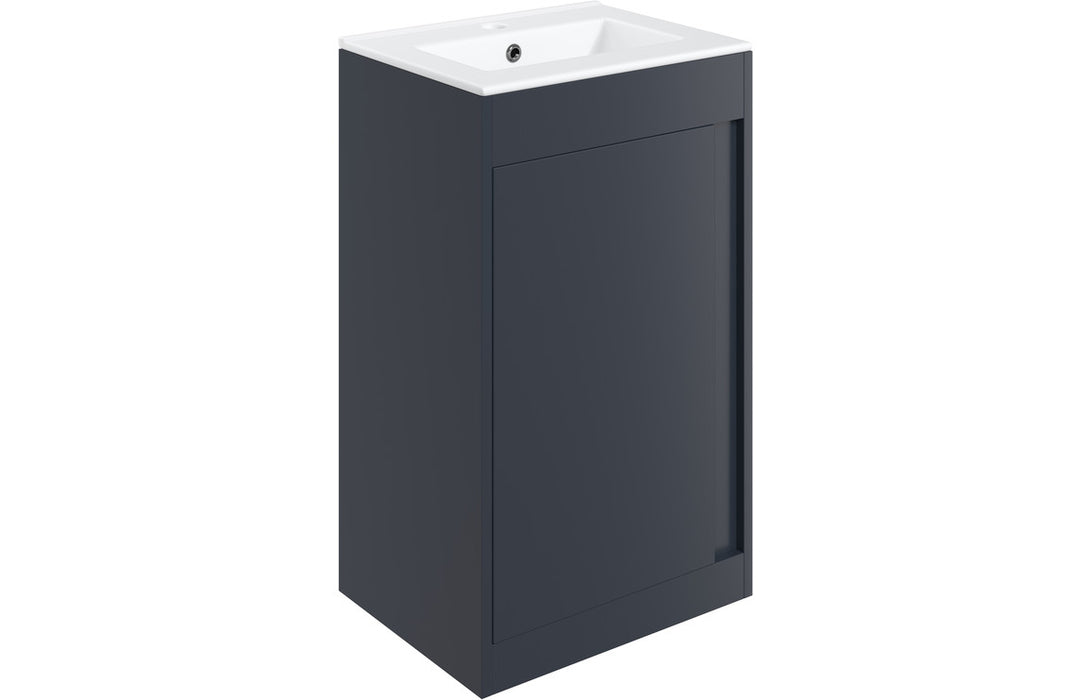 Terra 510mm Floor Standing Unit Inc. Basin - Matt Indigo Blue
