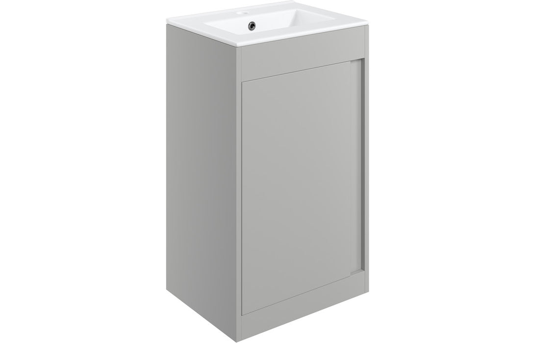 Terra 510mm Floor Standing Unit Inc. Basin - Matt Light Grey