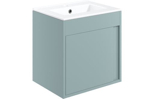 Terra 510mm Wall Hung Unit Inc. Basin - Matt Sea Green