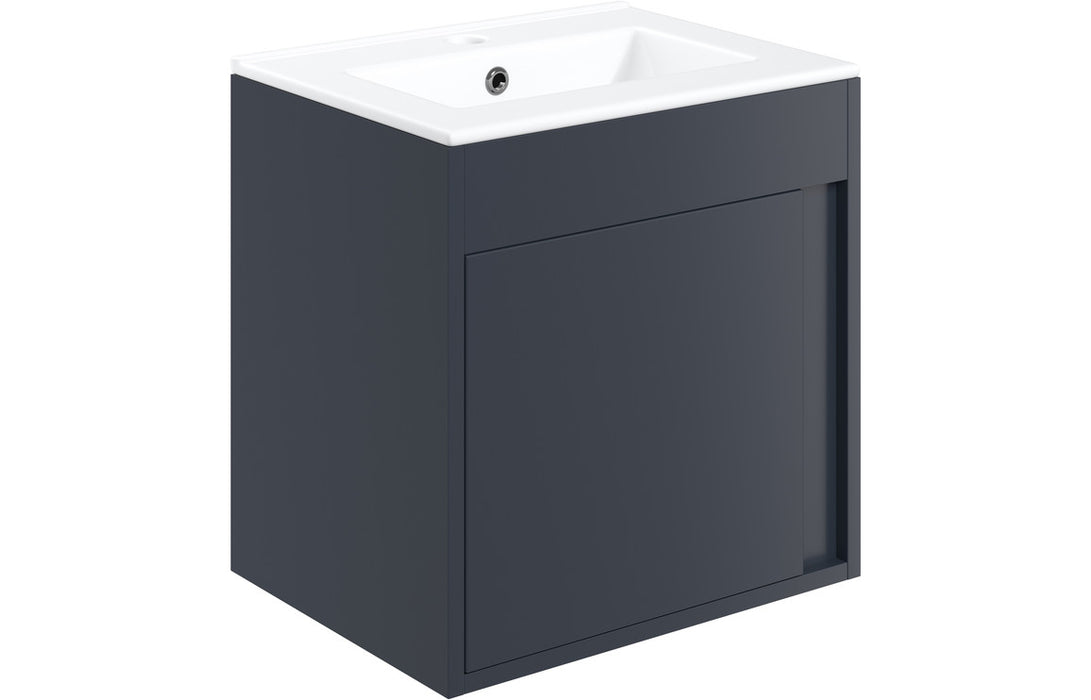Terra 510mm Wall Hung Unit Inc. Basin - Matt Indigo Blue
