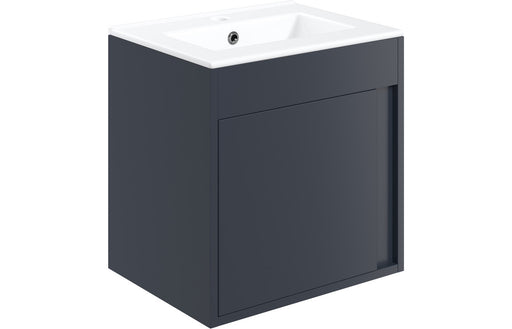 Terra 510mm Wall Hung Unit Inc. Basin - Matt Indigo Blue
